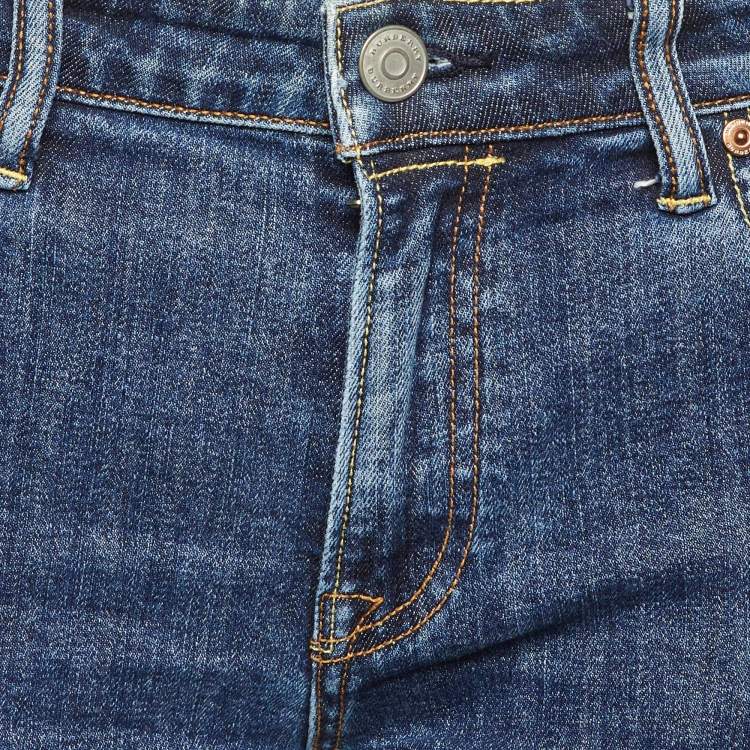 مملوكة مسبقًا Burberry Blue Denim Mid Rise Skinny Jeans M/Waist 33"