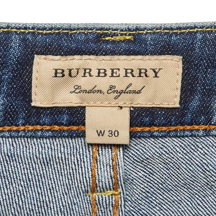 مملوكة مسبقًا Burberry Blue Denim Mid Rise Skinny Jeans M/Waist 33"