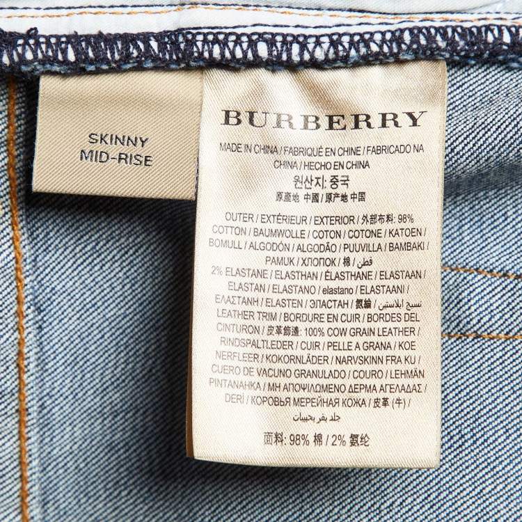مملوكة مسبقًا Burberry Blue Denim Mid Rise Skinny Jeans M/Waist 33"