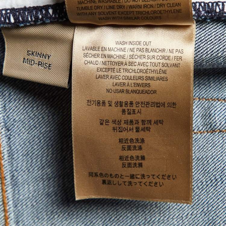 مملوكة مسبقًا Burberry Blue Denim Mid Rise Skinny Jeans M/Waist 33"