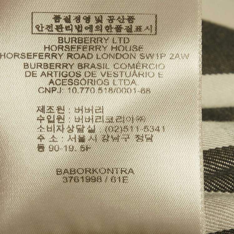 Pre Owned Burberry Beige/Black Gabardine and Faux Leather Short Trench Coat M