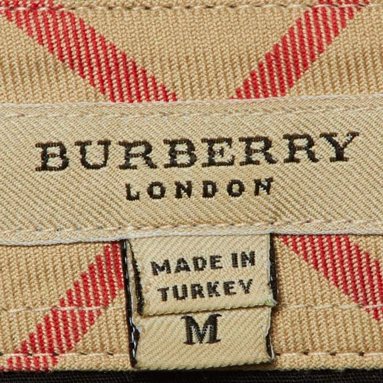 Pre Owned Burberry Black Stretch Cotton Button Front Shirt M