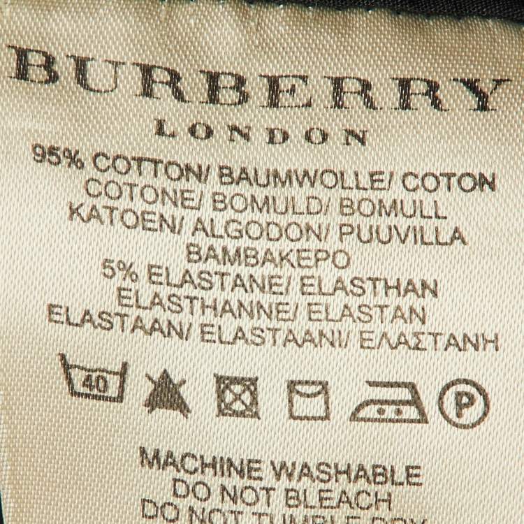 Pre Owned Burberry Black Stretch Cotton Button Front Shirt M