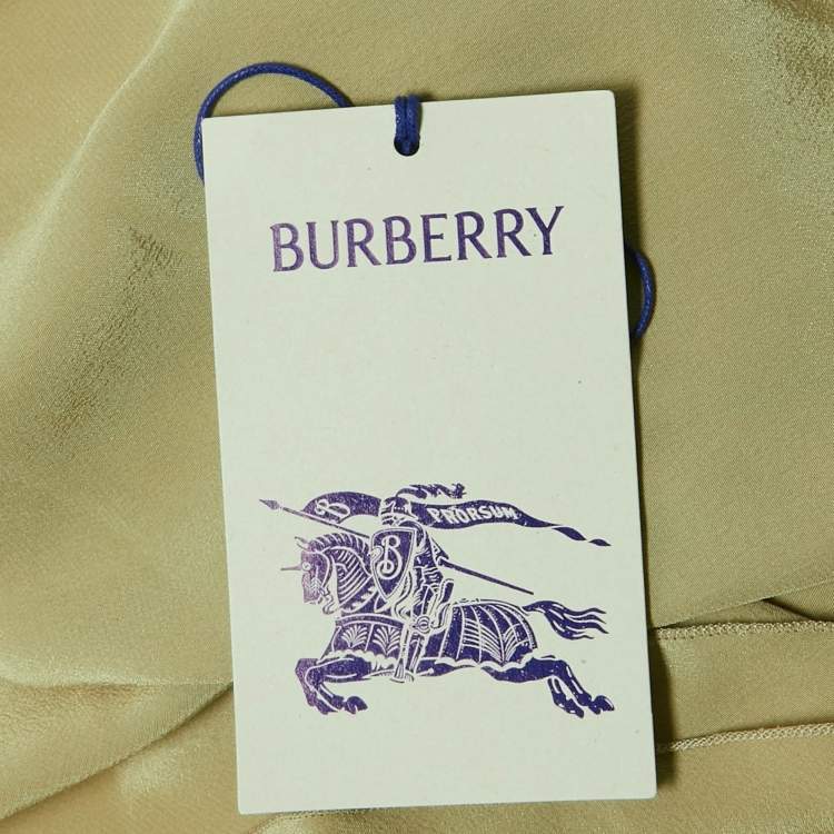 Pre Owned Burberry Sage Green Stretch Knit Midi Dress S