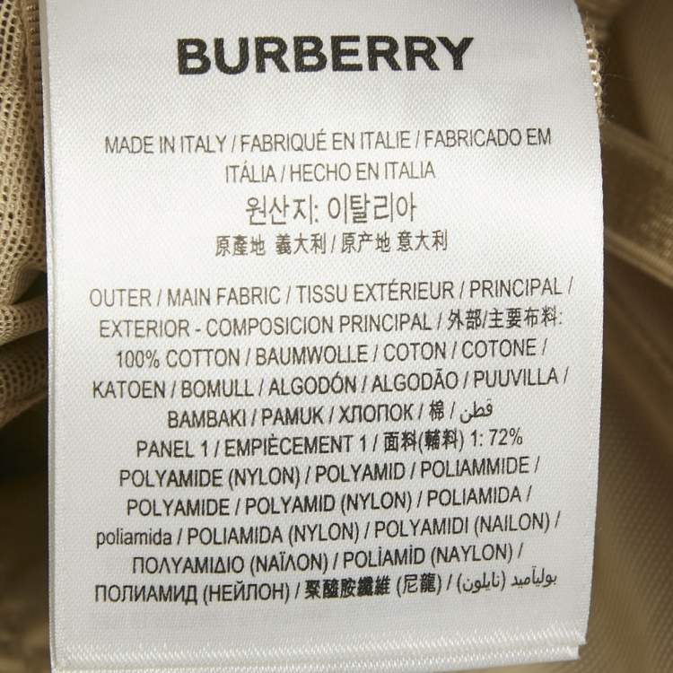 Pre Owned Burberry Beige Cotton and Mesh Panaled Top S