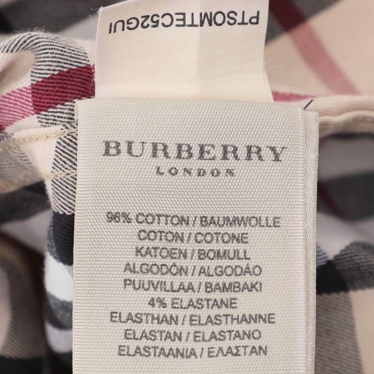 Pre Owned Burberry Beige Nova Check Cotton Button Front Shirt XL