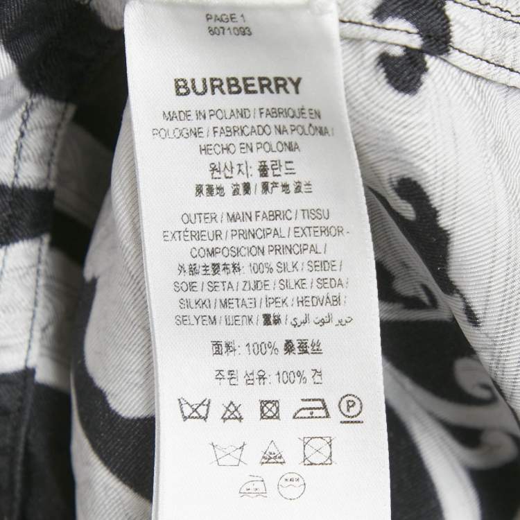 Pre Owned Burberry Black Statue Print Silk Blouse S 