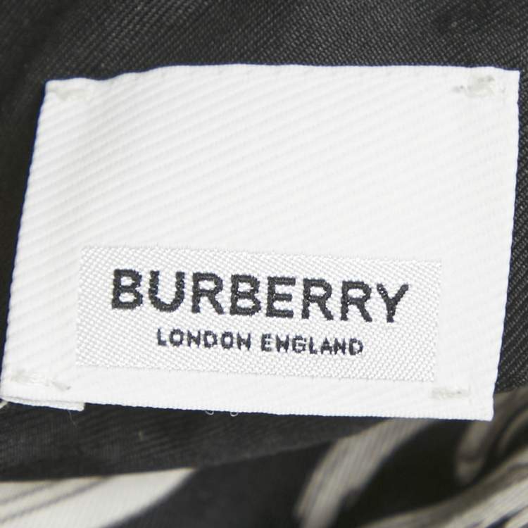 Pre Owned Burberry Black Statue Print Silk Blouse S 