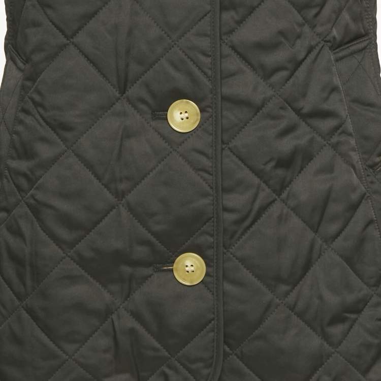 Pre Owned Burberry Black Synthetic Diamond Quilted Jacket S