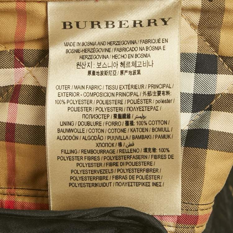 Pre Owned Burberry Black Synthetic Diamond Quilted Jacket S