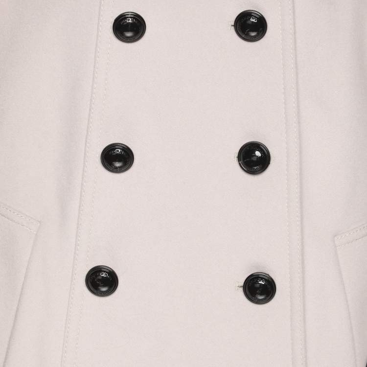 Pre Owned Burberry Grey Wool Blend Short Trench Coat M