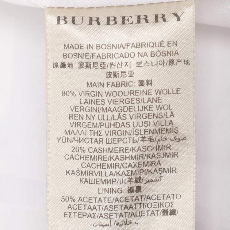 Pre Owned Burberry Grey Wool Blend Short Trench Coat M