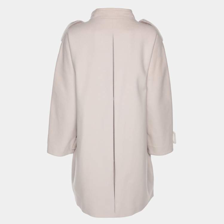 Pre Owned Burberry Grey Wool Blend Short Trench Coat M