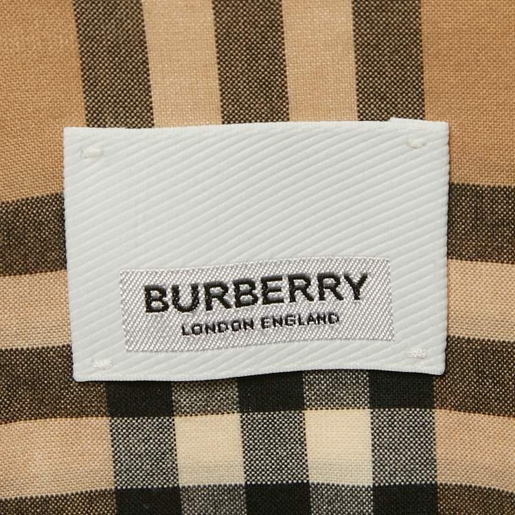Pre Owned Burberry Beige Vintage Check Print Cotton Full Sleeve Shirt M