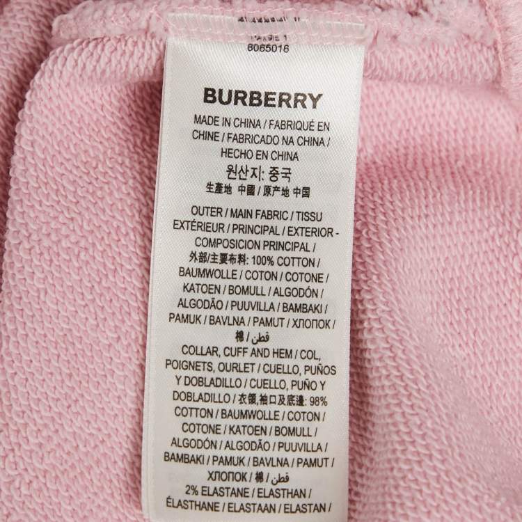 مملوكة مسبقًا Burberry Pink Logo Print Cotton Crew Neck Sweatshirt XL