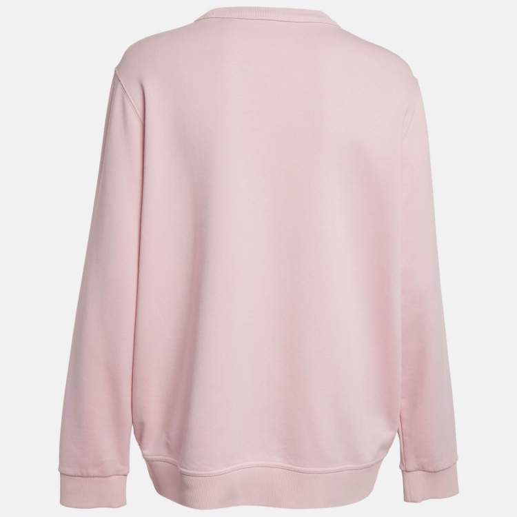 مملوكة مسبقًا Burberry Pink Logo Print Cotton Crew Neck Sweatshirt XL