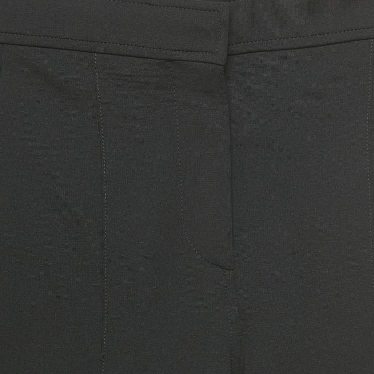 Pre Owned Burberry Black Jersey Zip Detail Cut-Out Pants XS