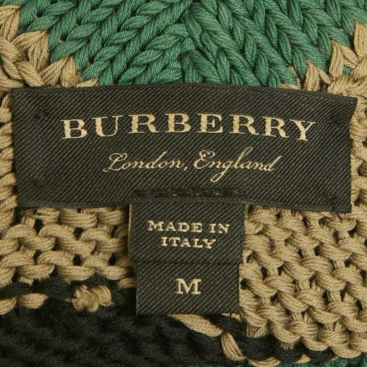 Pre Owned Burberry Multicolor Camouflage Intarsia Cotton Sweater M 