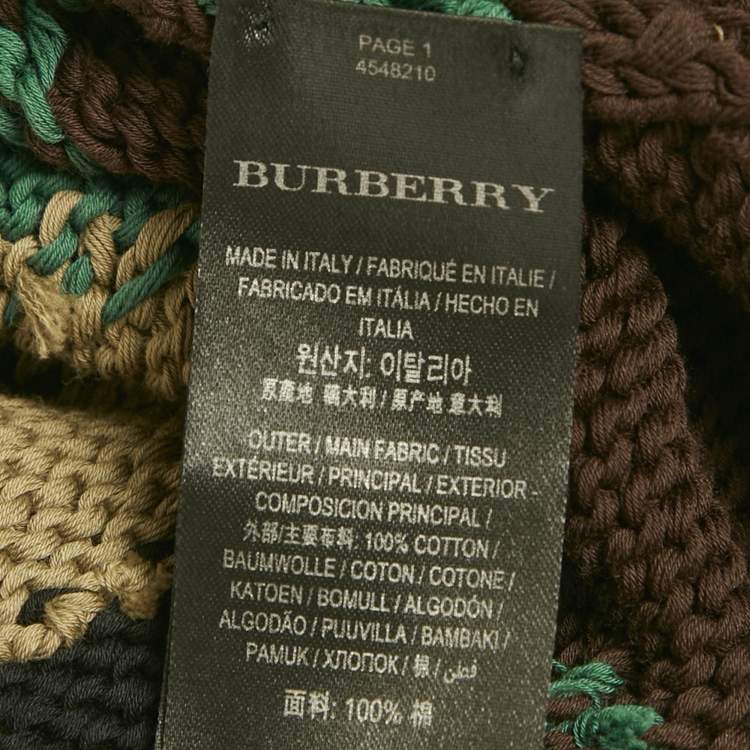 Pre Owned Burberry Multicolor Camouflage Intarsia Cotton Sweater M 
