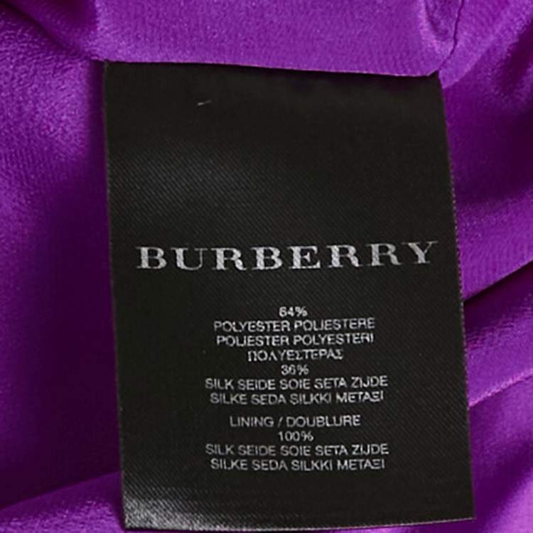 Pre Owned Burberry Purple Satin Shift Dress M