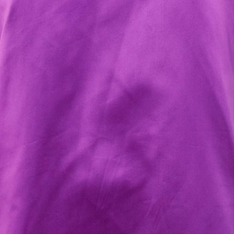 Pre Owned Burberry Purple Satin Shift Dress M