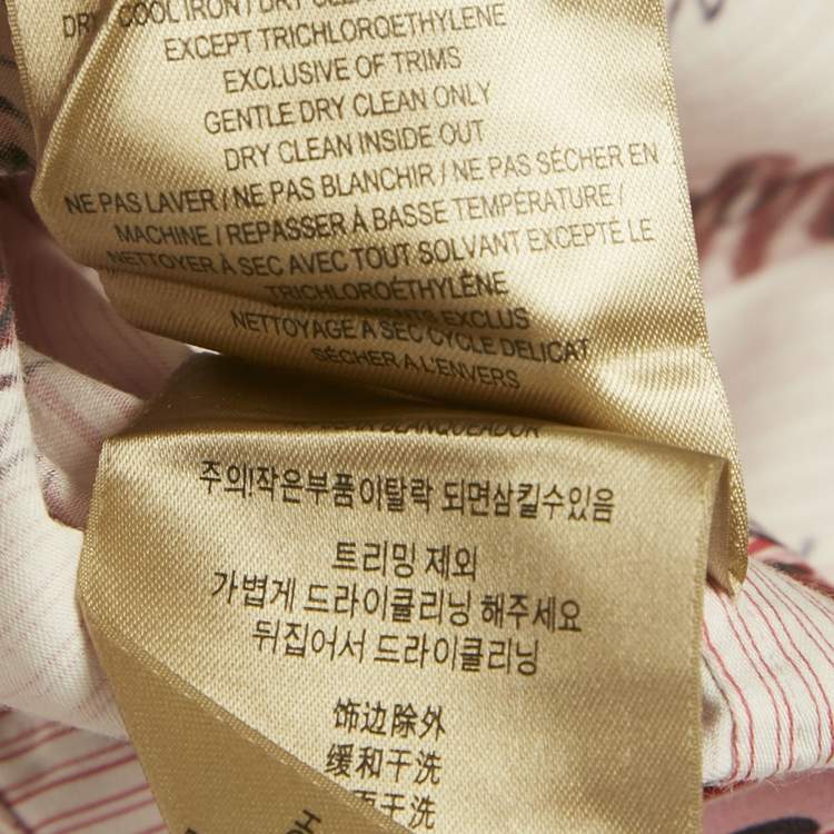 مملوكة مسبقًا Burberry Pink Scribble Printed Cotton Belted Shirt Dress S