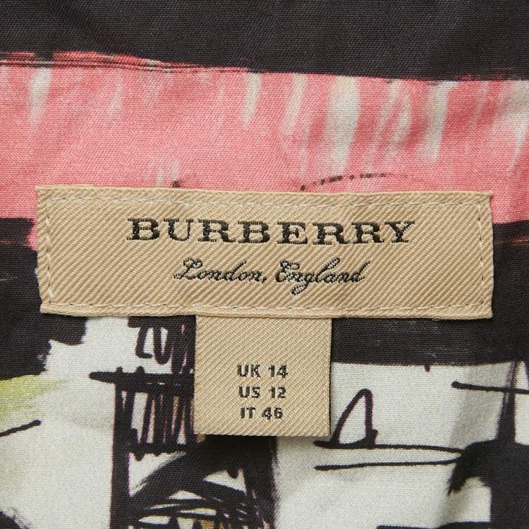 Pre Owned Burberry Multicolor Lighthouse Print Cotton Mini Shirt Dress L