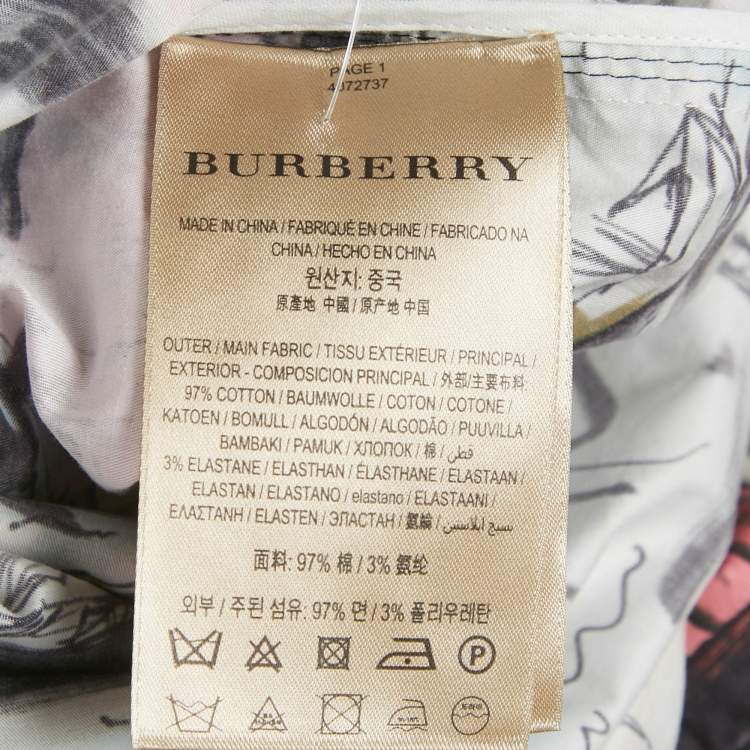 Pre Owned Burberry Multicolor Lighthouse Print Cotton Mini Shirt Dress L