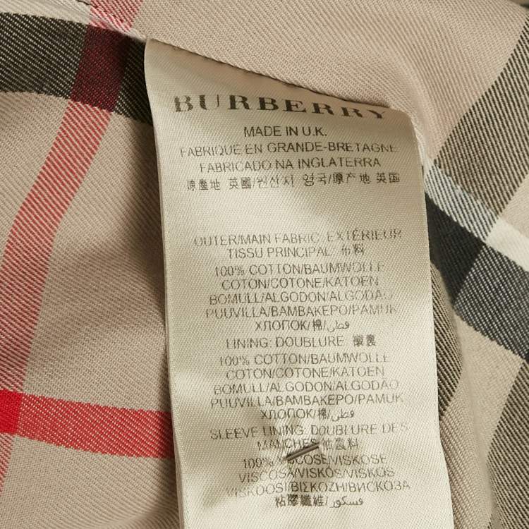 Pre Owned Burberry Beige Cotton Short Trench Coat S