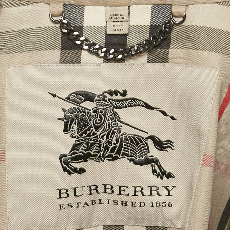 Pre Owned Burberry Beige Cotton Short Trench Coat S