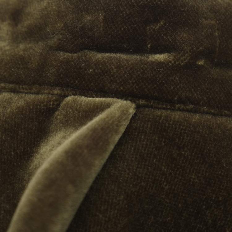 Pre Owned Burberry Green Velvet Ruffle Pencil Skirt S