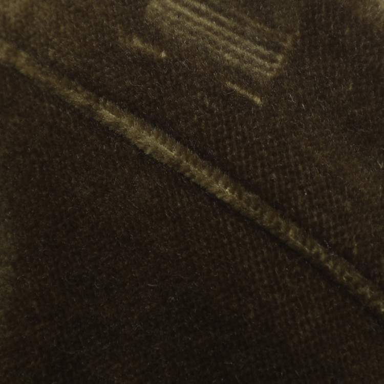 Pre Owned Burberry Green Velvet Ruffle Pencil Skirt S