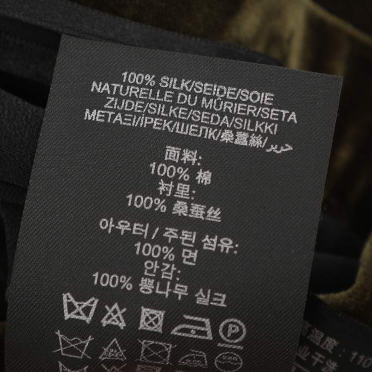 Pre Owned Burberry Green Velvet Ruffle Pencil Skirt S