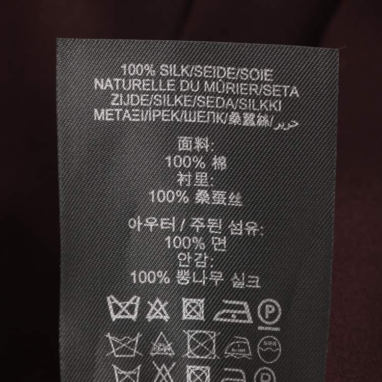 Pre Owned Burberry Burgundy Lace Pencil Skirt S