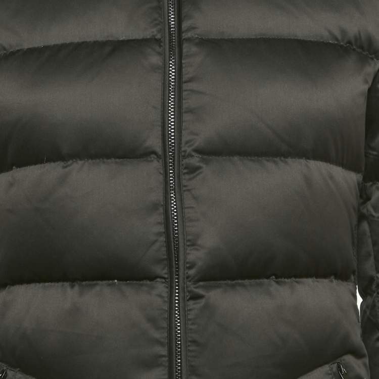Pre Owned Burberry London Real Fur Trim Nylon Down Jacket S
