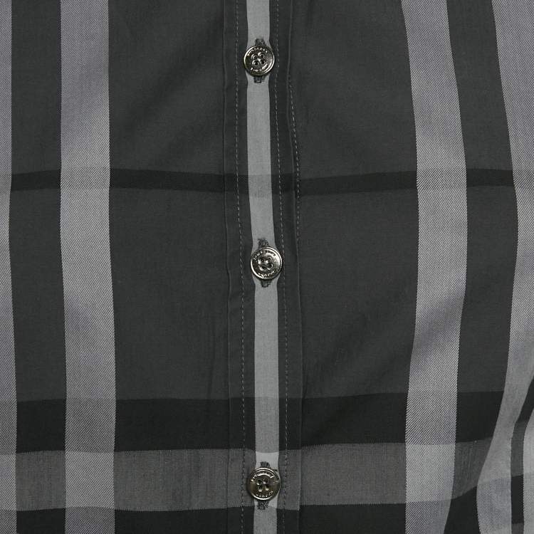 Pre Owned Burberry Monochrome Checkered Cotton Shirt S