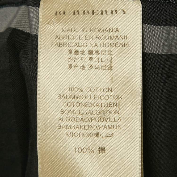 Pre Owned Burberry Monochrome Checkered Cotton Shirt S
