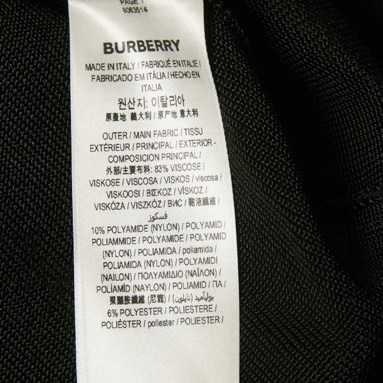 Pre Owned Burberry Black Stretch Knit Flared Mini Dress XS