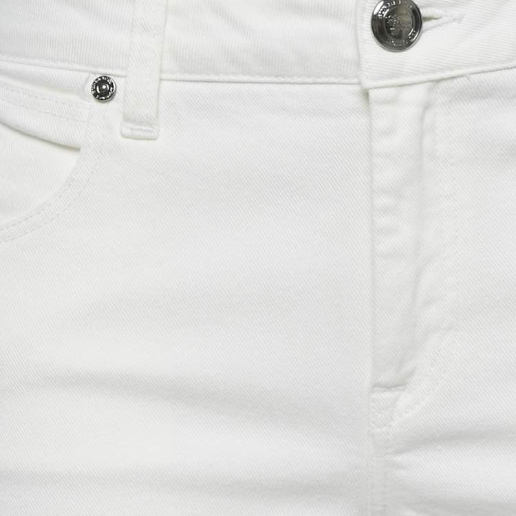 Pre Owned Burberry White Denim Flare Leg Jeans M/Waist 29"