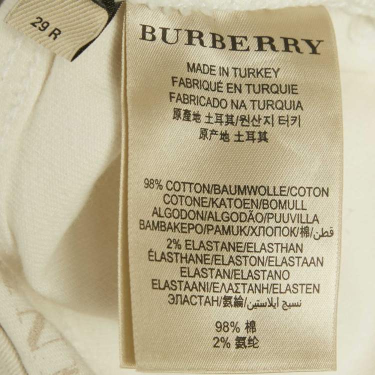 مملوكة مسبقًا Burberry White Denim Micklesfield Skinny Leg Jeans M/Waist 29"