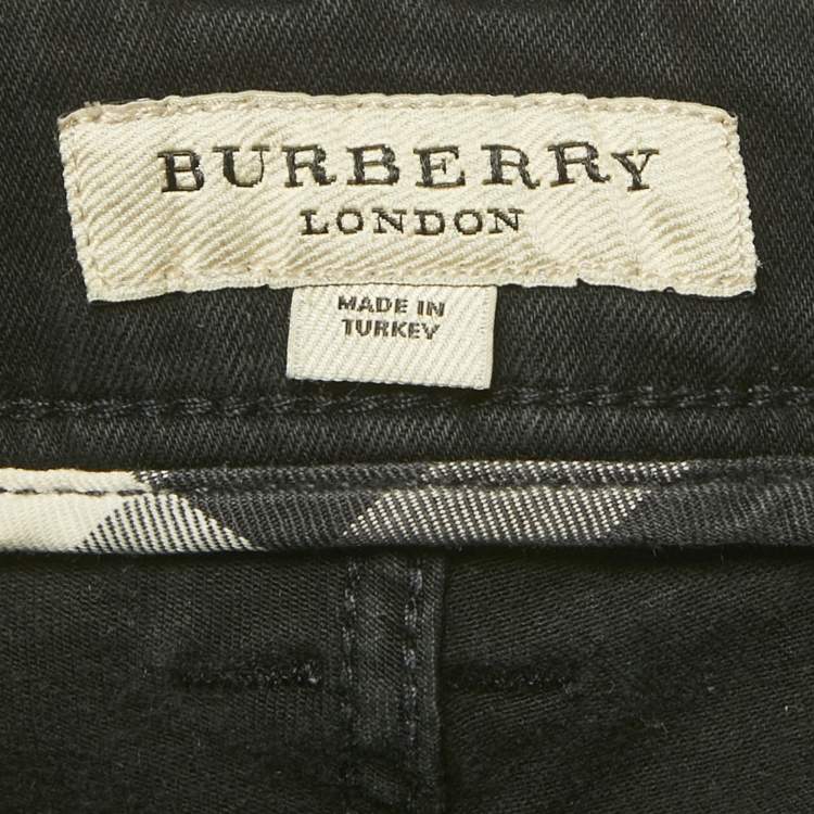 Pre Owned Burberry Black Denim and Jersey Skinny Jeans M/Waist 28"