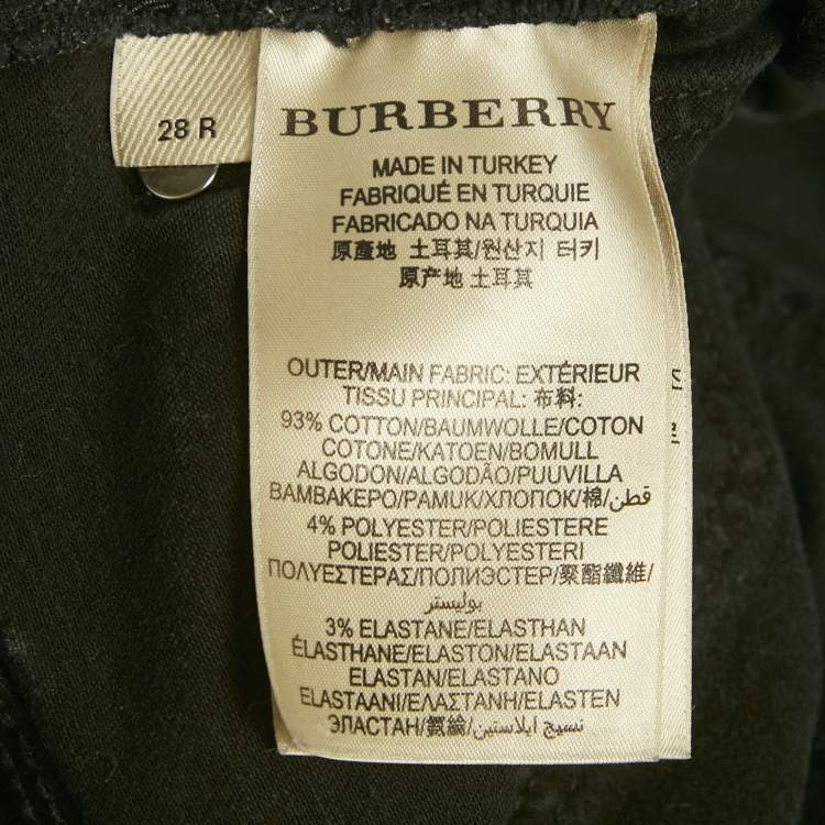 Pre Owned Burberry Black Denim and Jersey Skinny Jeans M/Waist 28"