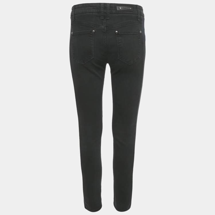 Pre Owned Burberry Black Denim and Jersey Skinny Jeans M/Waist 28"