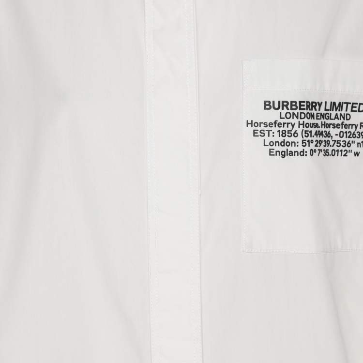 Pre Owned Burberry White Cotton Long Sleeve Shirt S
