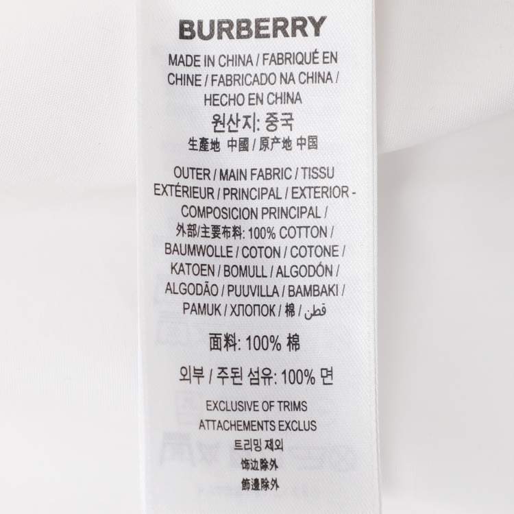 Pre Owned Burberry White Cotton Long Sleeve Shirt S