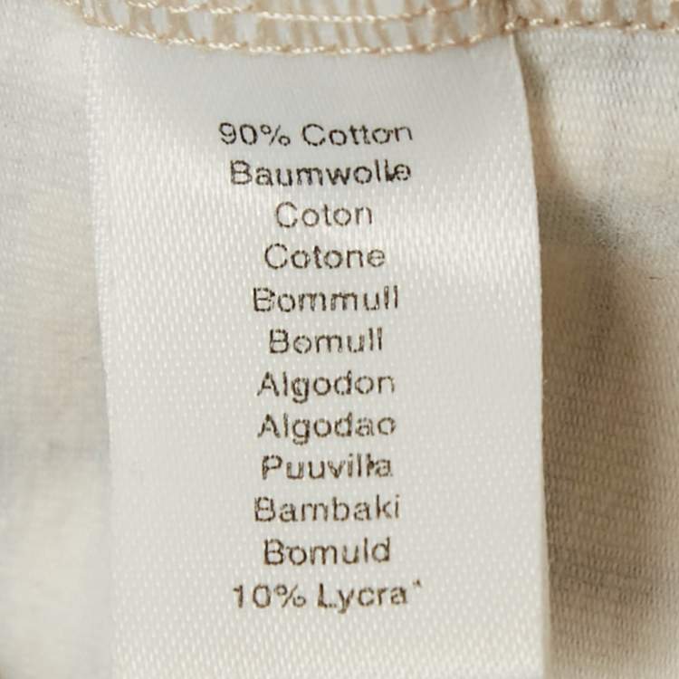 Pre Owned Burberry Beige Checks Jersey Long Sleeve Top M