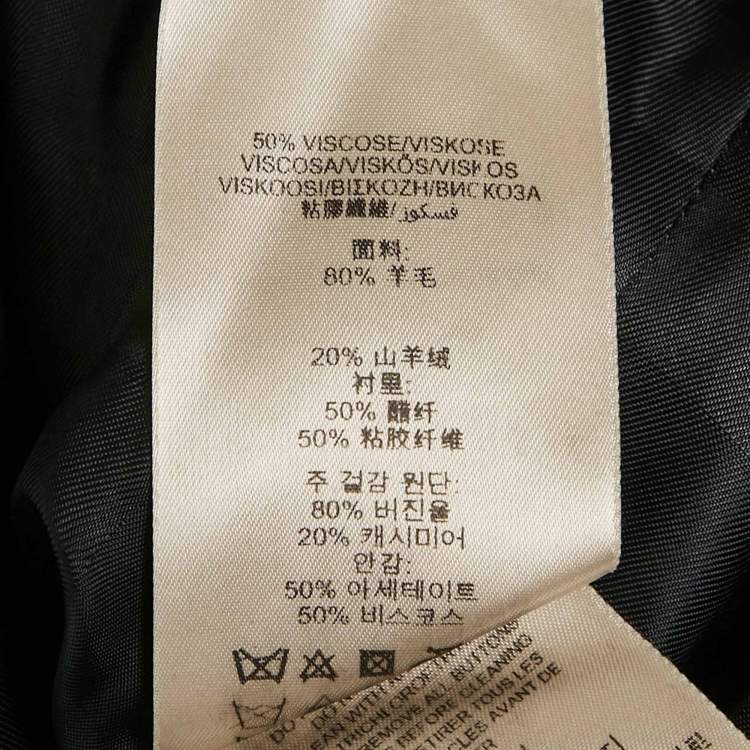 Pre Owned Burberry Black Wool Felt Belted Mid-Length Coat M