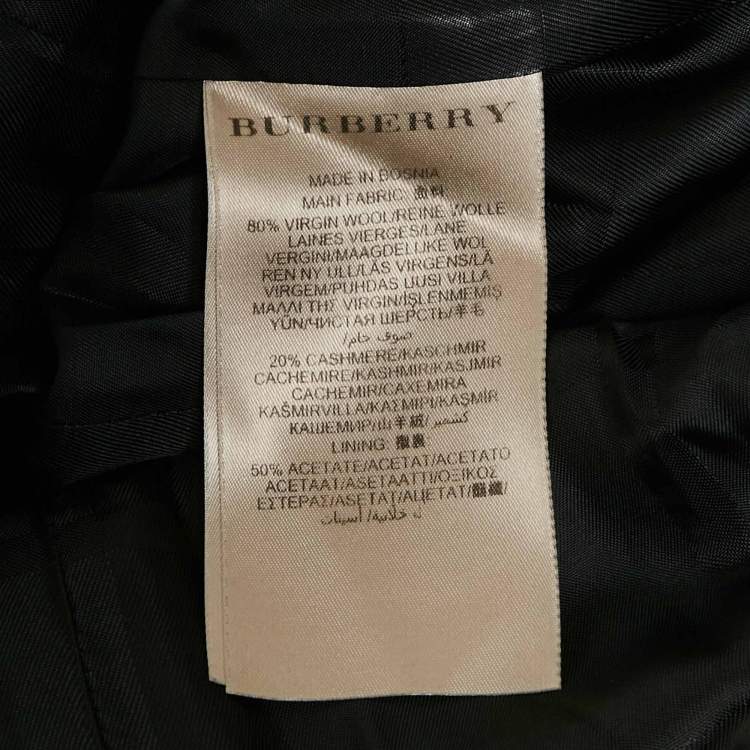 Pre Owned Burberry Black Wool Felt Belted Mid-Length Coat M