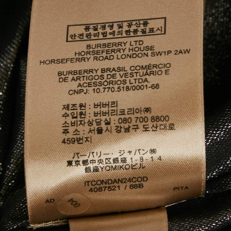 Pre Owned Burberry London Metallic Lamé Pleated Shirt L