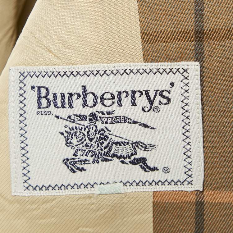 مملوكة مسبقًا Burberry Vintage Beige Checks Wool Skirt Suit M